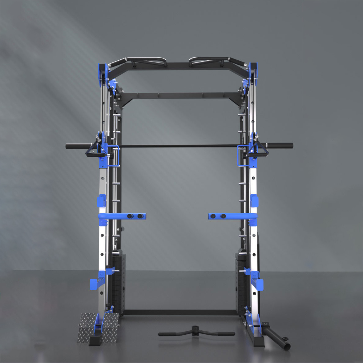 Home Gym With Smith Machine - ホームジムフィットネス機器 多機能ステーション スクワットラックとスミスマシン付き 個人トレーニング用 1