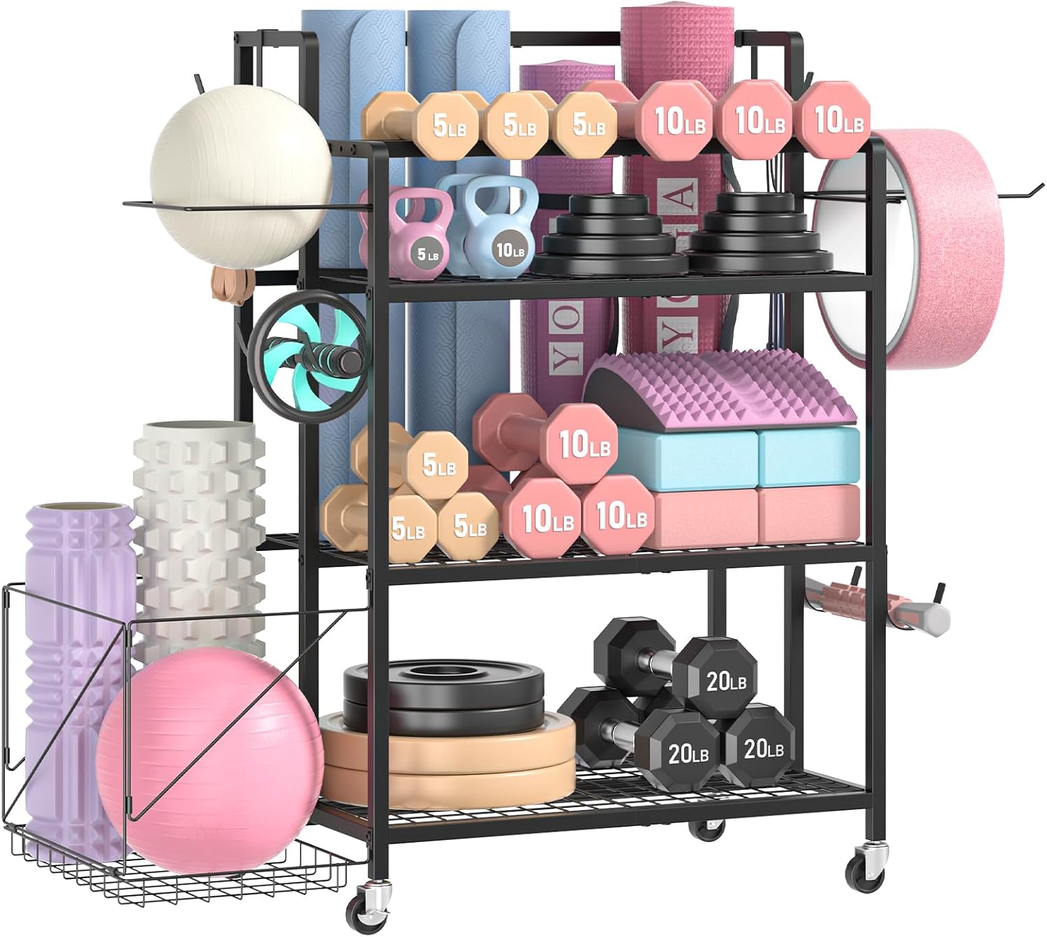 Home Gym Dumbbells - ホームジム収納、材質・色指定なし、ダンベル、ケトルベル、トレーニング器具に最適