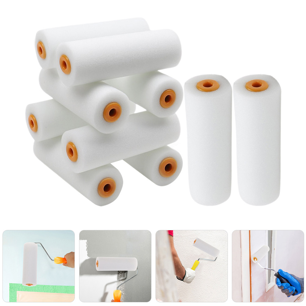 Foam Roller High Density - 12個入り高密度フォームペイントローラー ミニサイズ 壁・天井・キャビネットドア塗装用 エンボス加工 スムーズな仕上がり