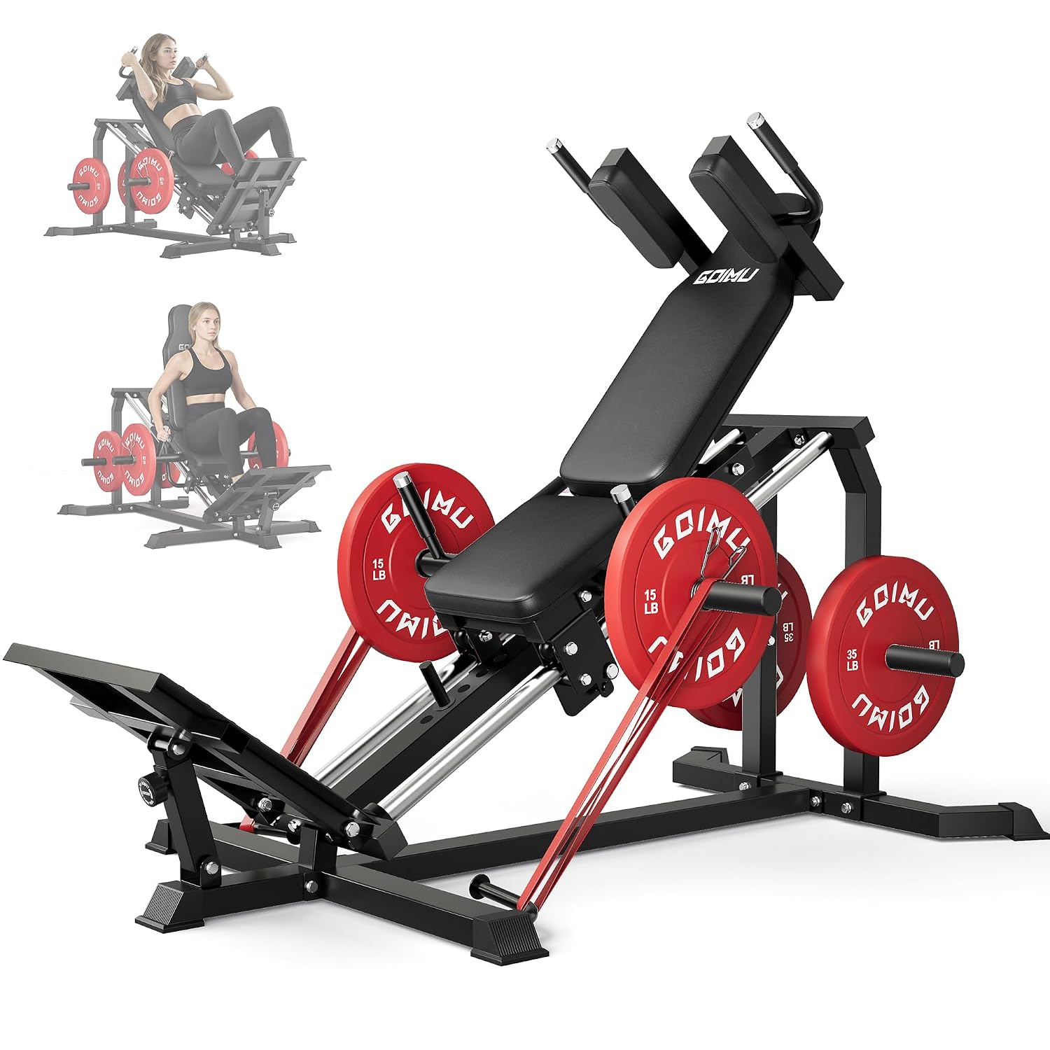 Home Gym Custom - L5レッグプレスハックスクワットマシン、30度傾斜ホームジム機器、着脱可能なショルダーパッド付き、下半身用、カスタマイズ可能