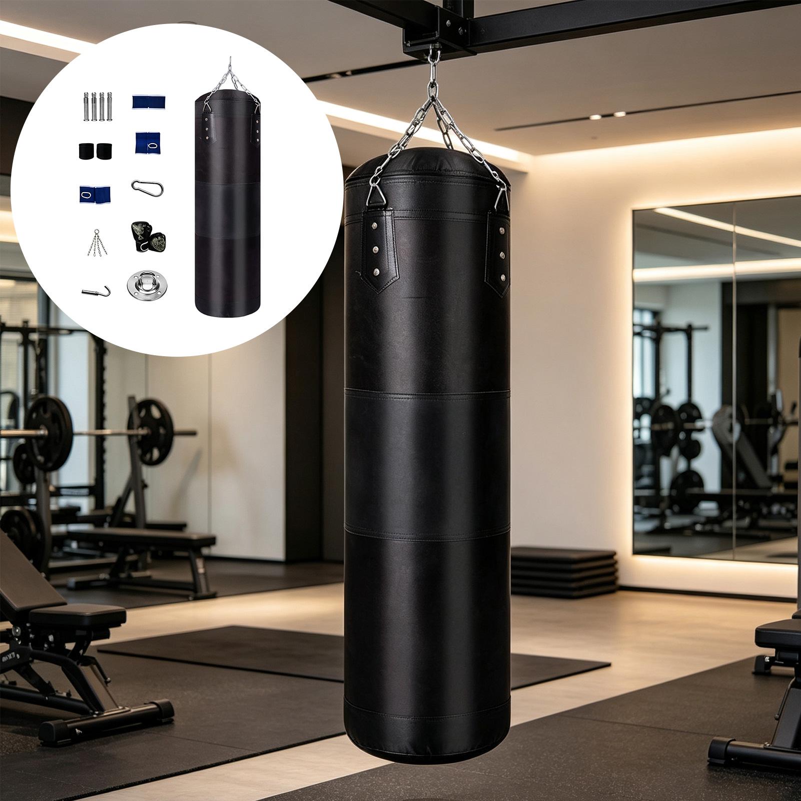 Home Gym Furniture - 大人用パンチングバッグ オックスフォードフィットネストレーナーギアセット グローブ付き 大人用ヘビーキックボクシングバッグ 屋内ホームジムワークアウト用