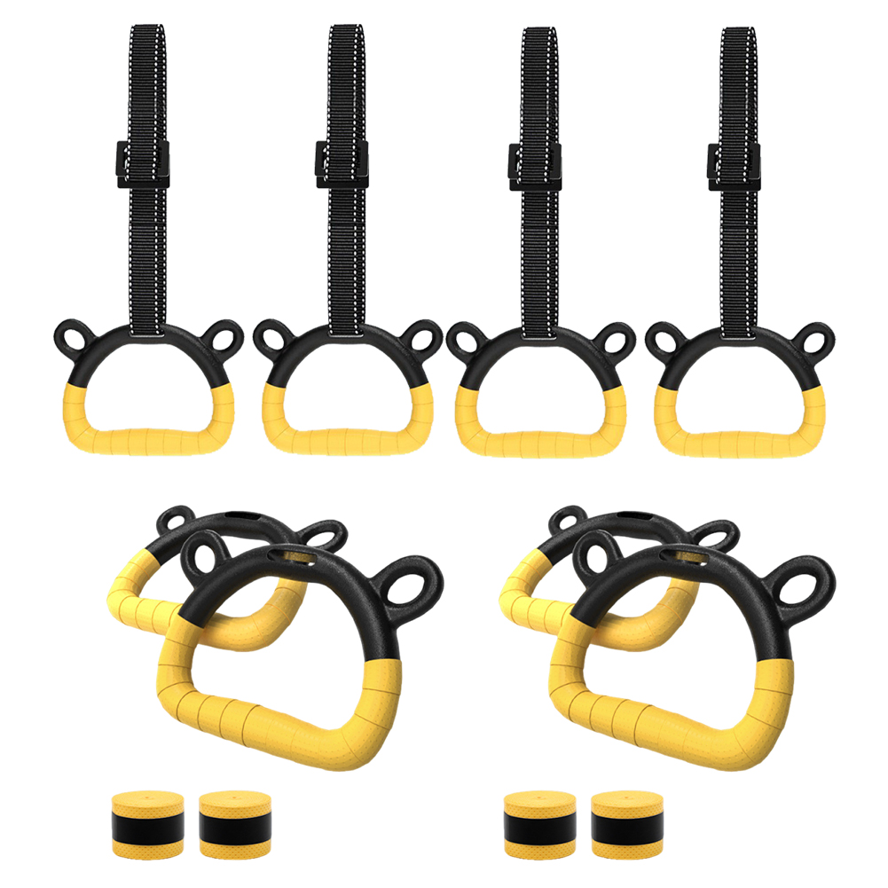 Home Gym Options - 調整可能なストラップ付きジムリングバックル、プルアップジムリング、多機能筋力トレーニング器具（ホームジム用）