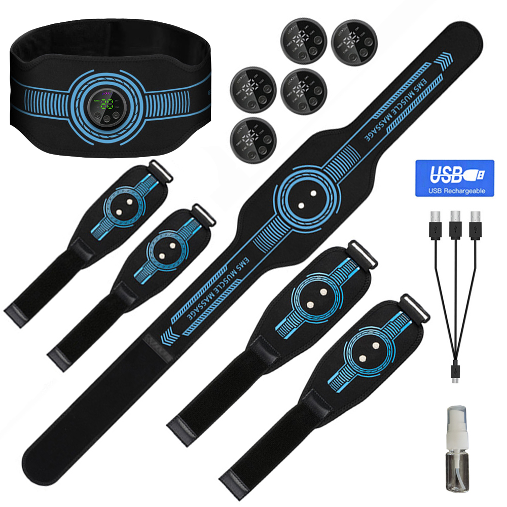 Home Gym Options - USB 充電式腹筋トレーナー腹部調色ベルト筋肉トナーウエストアーム脚トレーニングホームジムフィットネスマッサージャー