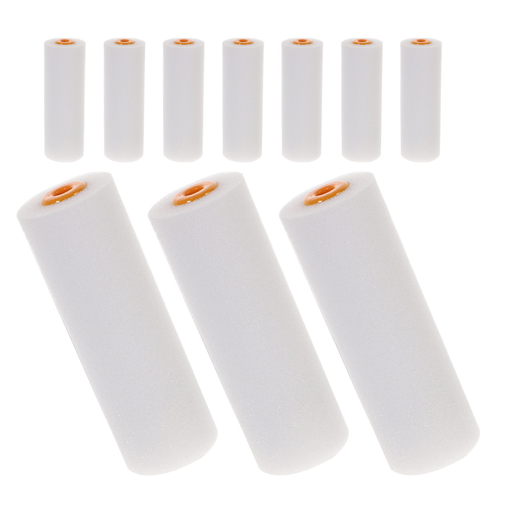 Foam Roller High Density - 10 個のスポンジローラーブラシ 4 インチ高密度フォームペイントローラーカバー小型ミニペイントローラー壁キャビネットドア用