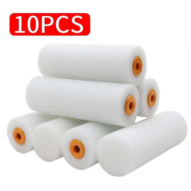Foam Roller High Density - フォームペイントローラー10個パック 4インチ高密度フォームローラー ミニペイントローラーカバー 滑らかな塗装施工用 糸くずが出ない