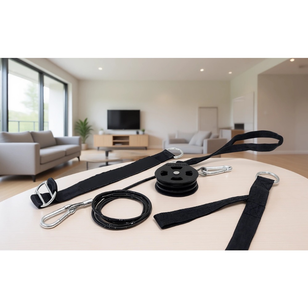 Home Gym Options - ポータブルラットプルダウンマシン（オプションでトライセップロープ、Vバー、トライアングルハンドル付き）ホームジム筋力トレーニング用