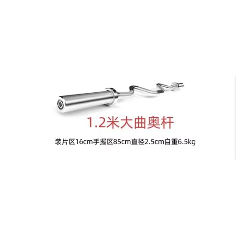 Barbell Curl Bar - 1.2m カールバー スチール製エクササイズバーベル ホームジム ウェイトリフティング フィットネス機器