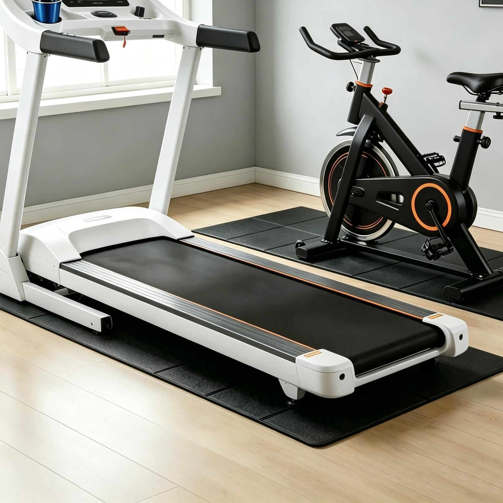 Treadmill Home Gym - トレッドミルパッド床用ノンスリップ振動吸収防水トレッドミルフロアマット機器パッドホームジムオフィス屋内用