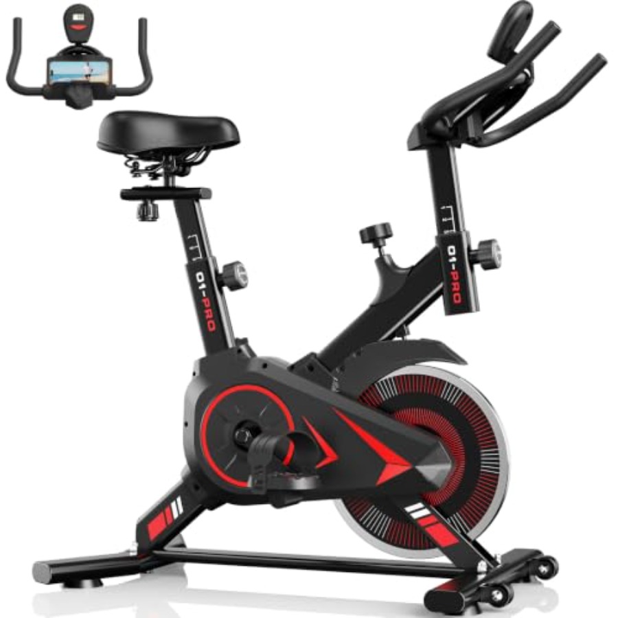 Home Gym Resistance - 耐荷重350ポンド、スチールフレーム、黒色、スムーズな磁気抵抗、調整可能なシートを備えたホームジム用エクササイズバイク