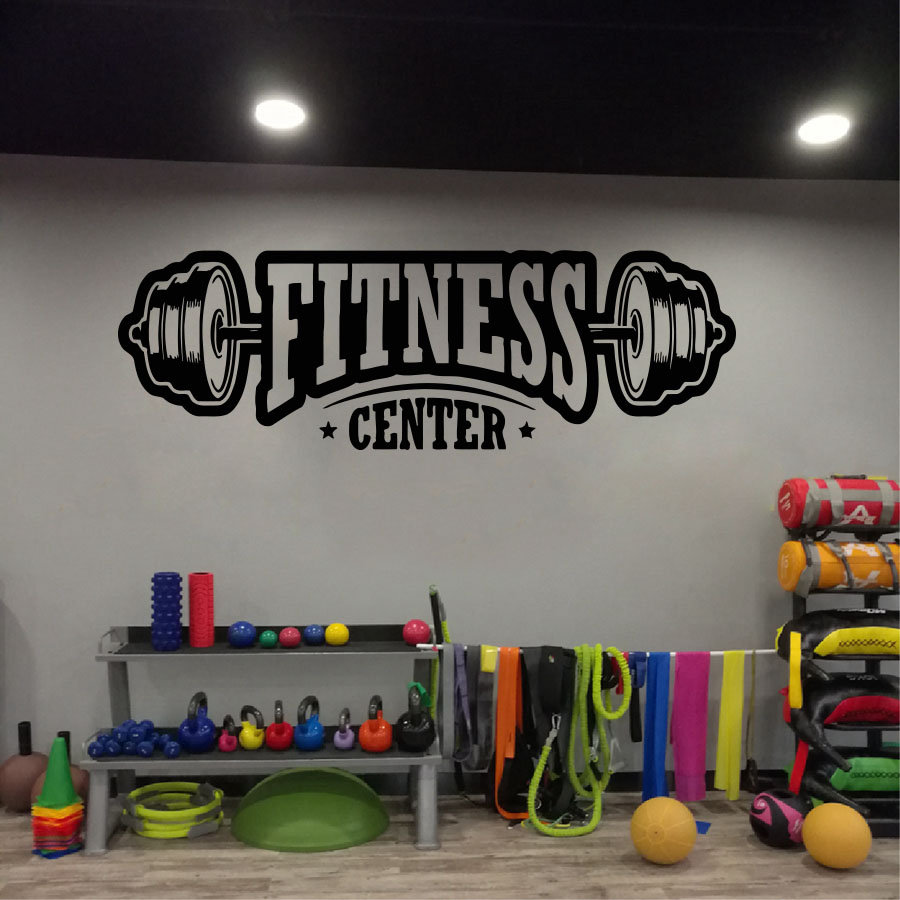 Home Gym Furniture - ジムビニール装飾壁デカールフィットネスクラブ壁装飾ステッカー家の装飾アクセサリーフィットネスセンターアート壁画 G606
