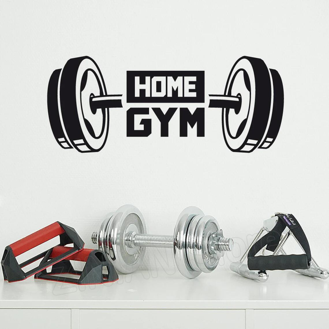Home Gym Furniture - ホームジムの装飾用ウォールステッカー,ダンベル,ビニール,壁の装飾,バーベル,ガレージ,タトゥー,壁紙,a705
