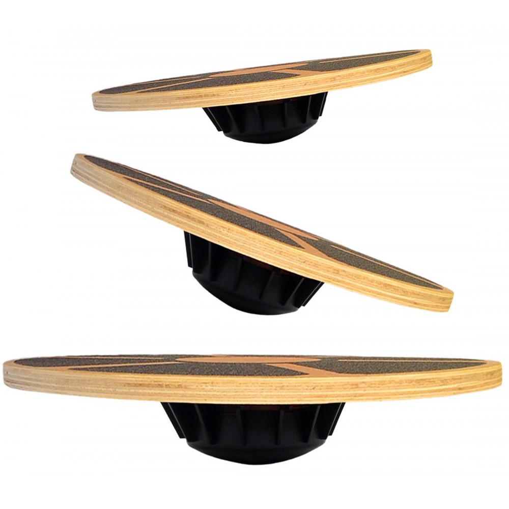 Wobble Board Balance - 滑り止め木製バランスボード 40cm - リハビリプロ エクササイズトレーニング バランストレーニング
