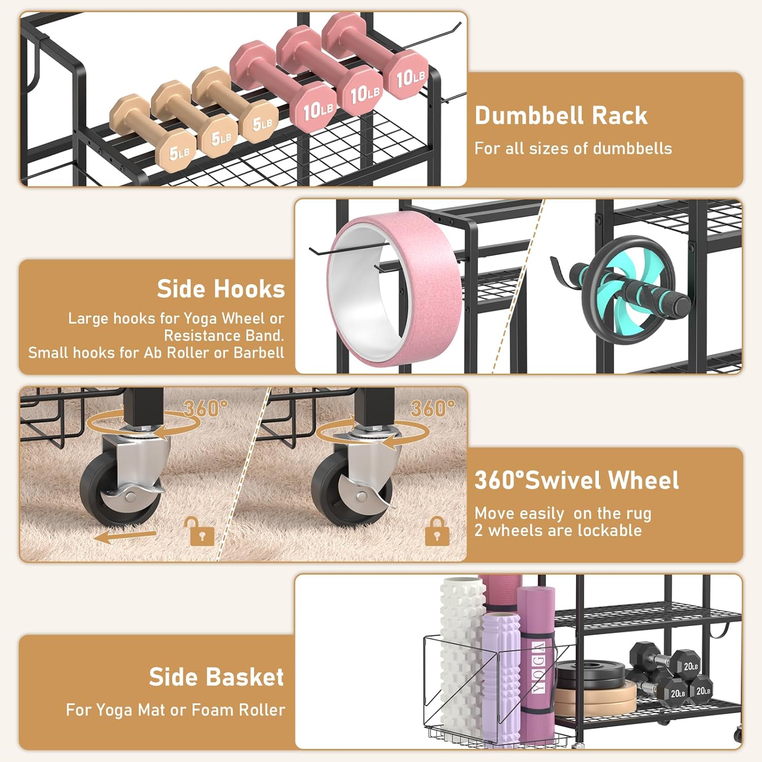 ホームジム収納、材質・色指定なし、ダンベル、ケトルベル、トレ - Home Gym Dumbbells のレビューと価格
