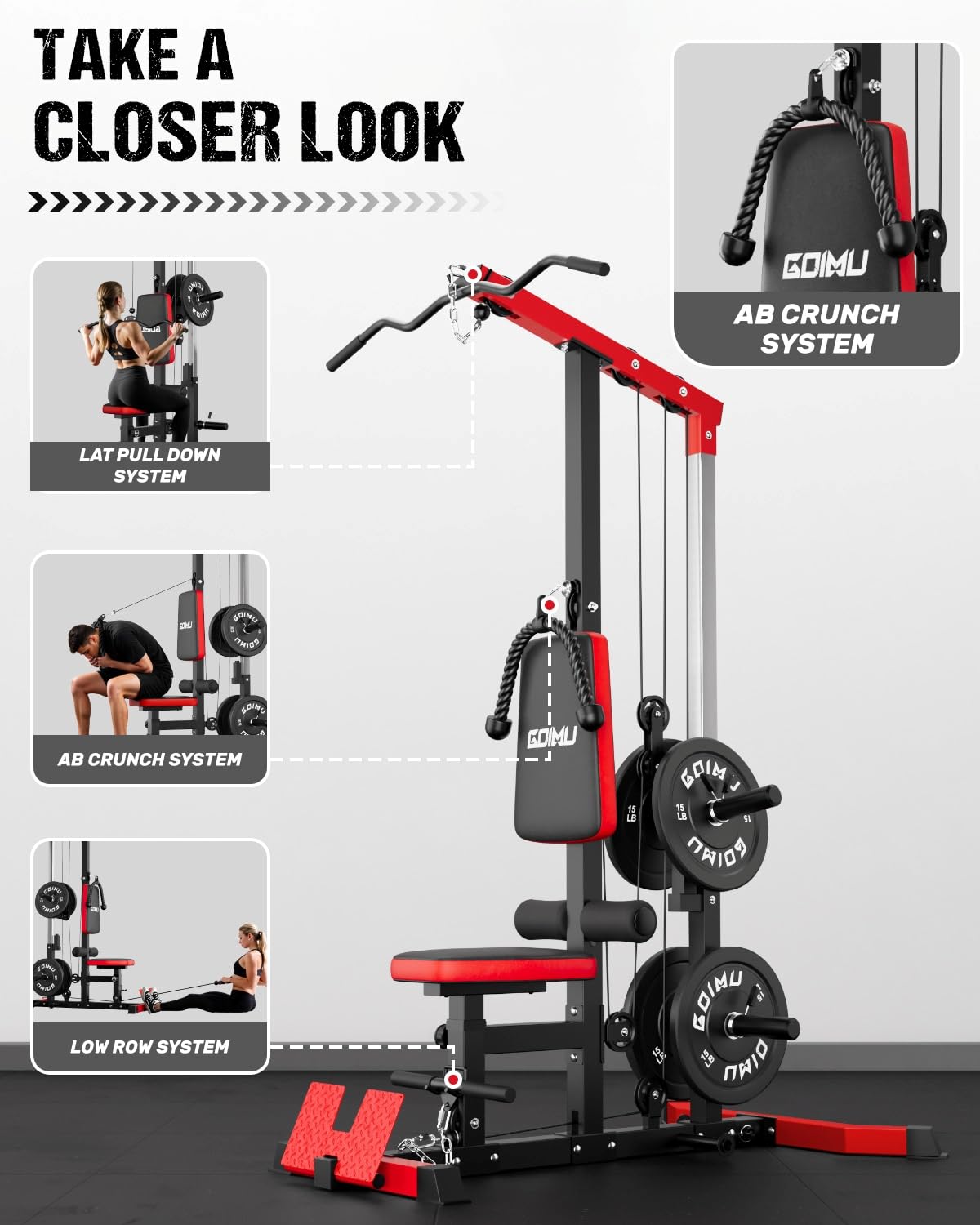 LATプルダウン＆ローイングケーブルマシン（ABクランチ付き - Home Gym Custom のレビューと価格