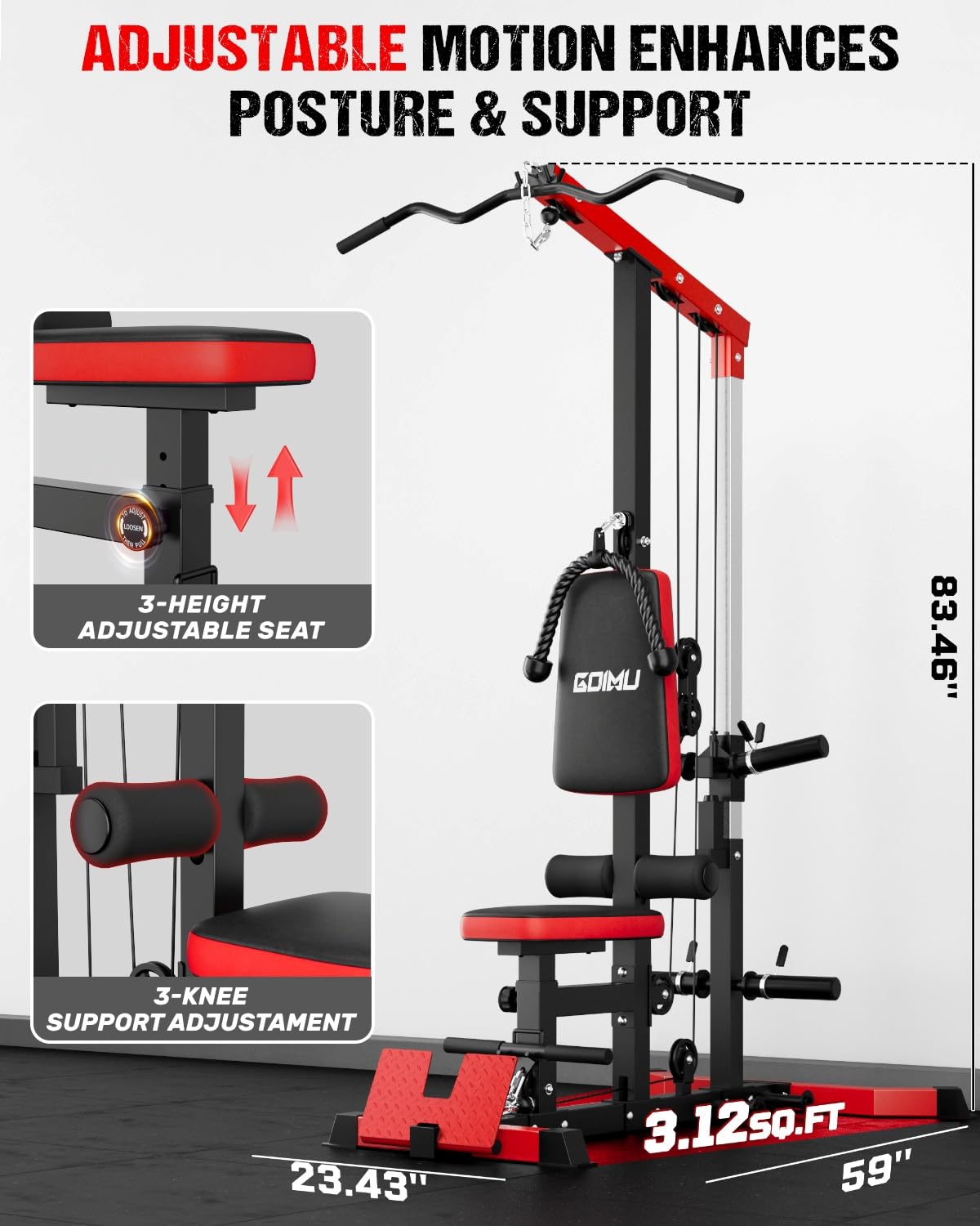 LATプルダウン＆ローイングケーブルマシン（ABクランチ付き - Home Gym Custom のレビューと価格