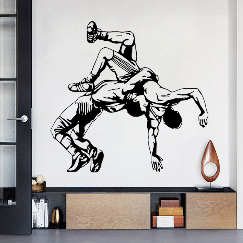 レスリングスロー壁デカールビニールレスラースポーツジム格闘技 - Home Gym Furniture のレビューと価格