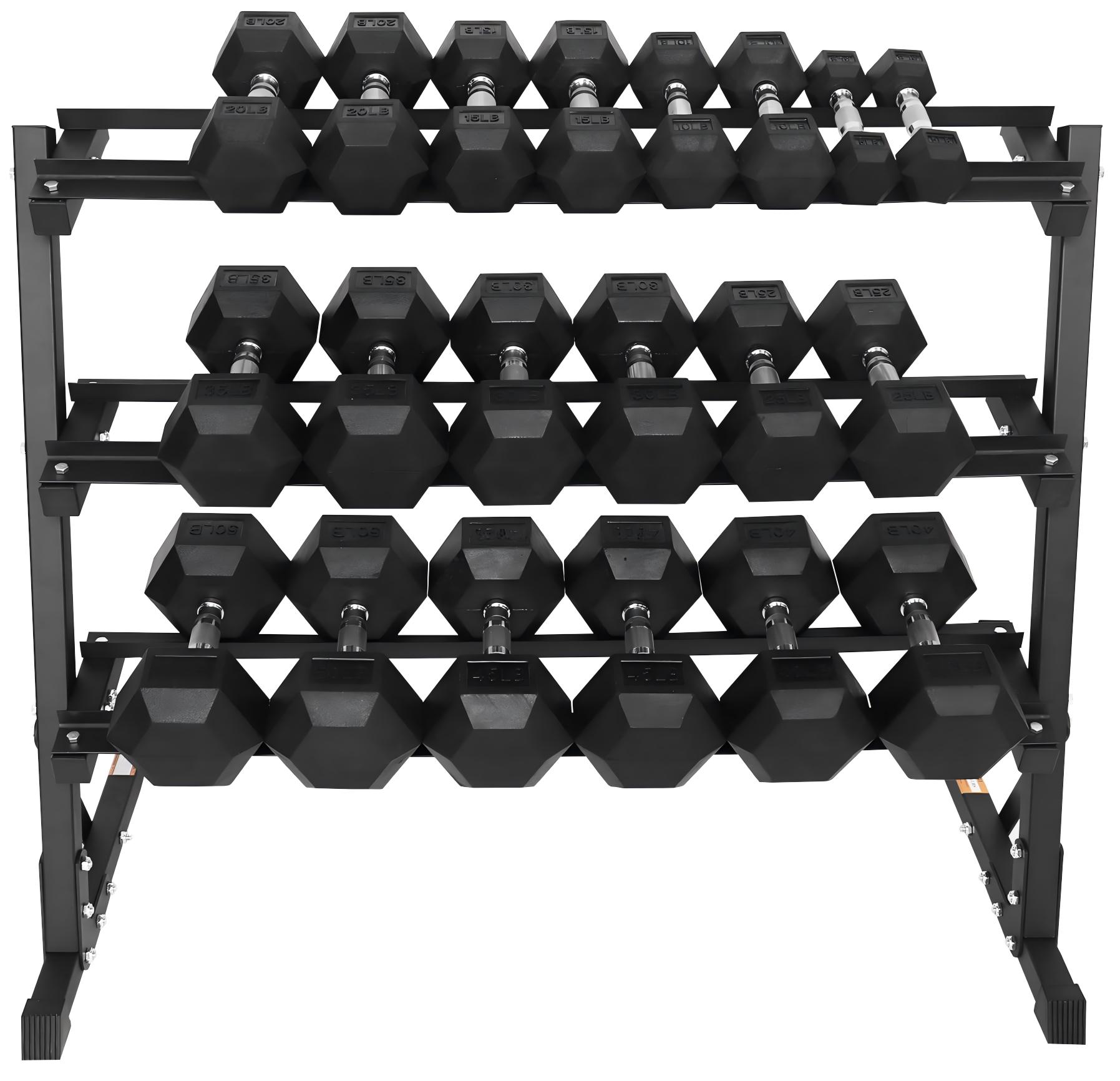 プレミアムラバーコーティング六角ダンベル 5LB-100LB - Home Gym Custom のレビューと価格