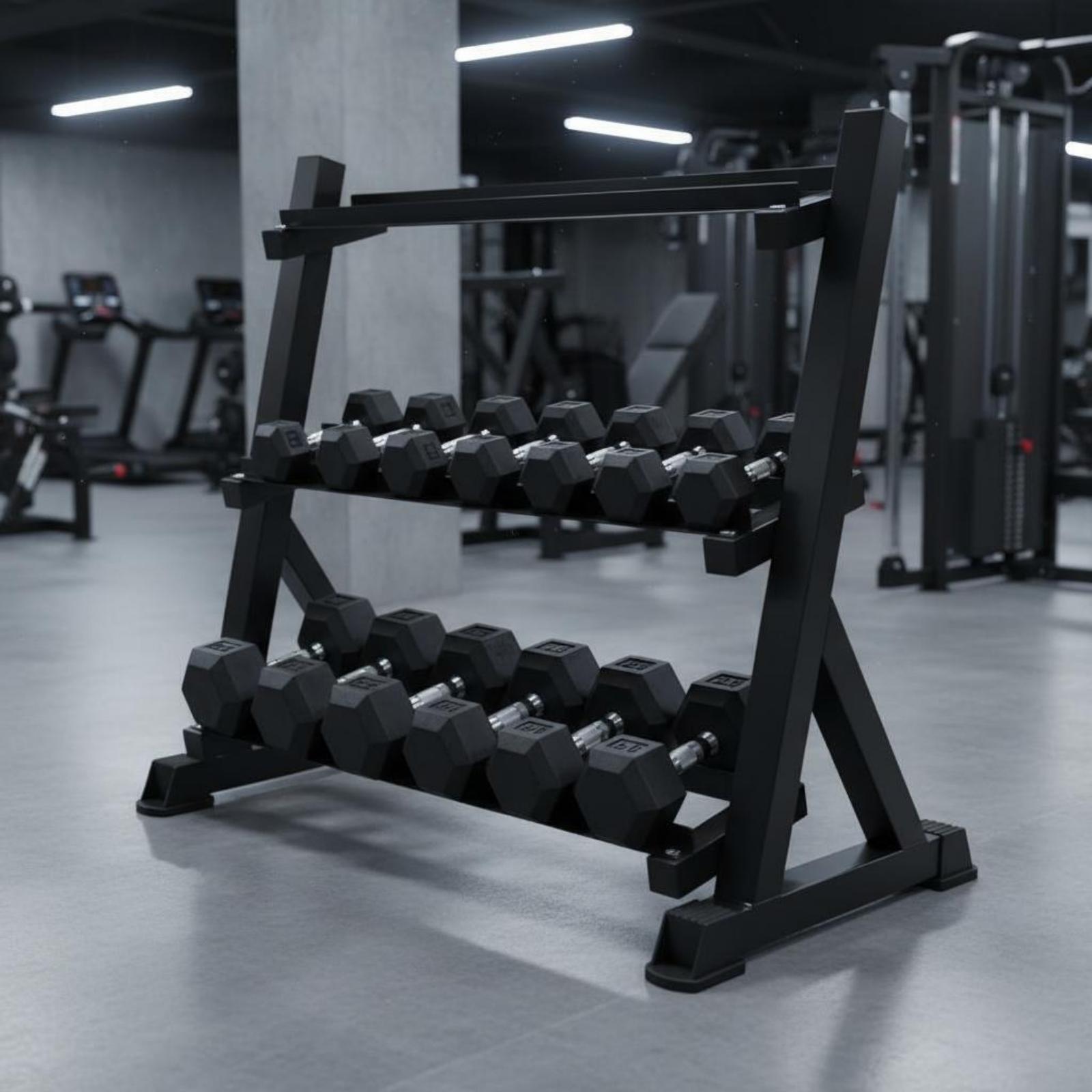 3段式ダンベルラック、省スペースの六角形ダンベルラック、ホー - Home Gym Dumbbells のレビューと価格