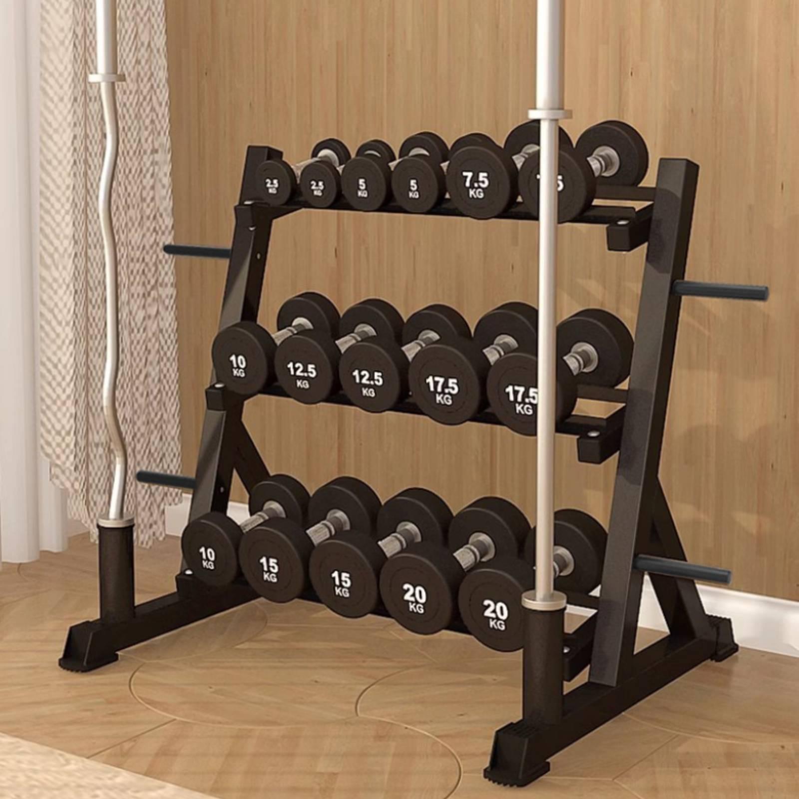 3段式ダンベルラック、省スペースの六角形ダンベルラック、ホー - Home Gym Dumbbells のレビューと価格