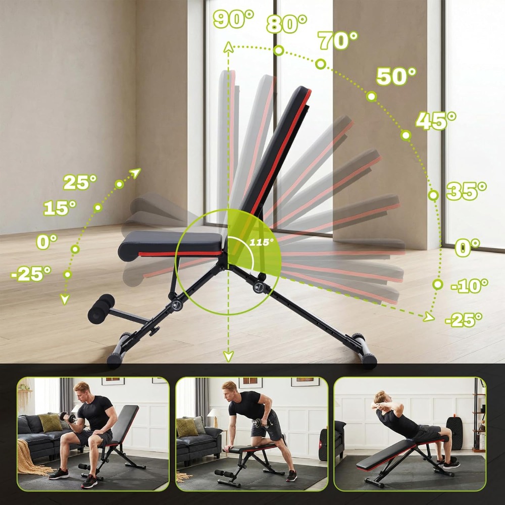 全身筋力トレーニング用の調節可能なウェイトベンチ、傾斜フラッ - Home Gym Dumbbells のレビューと価格