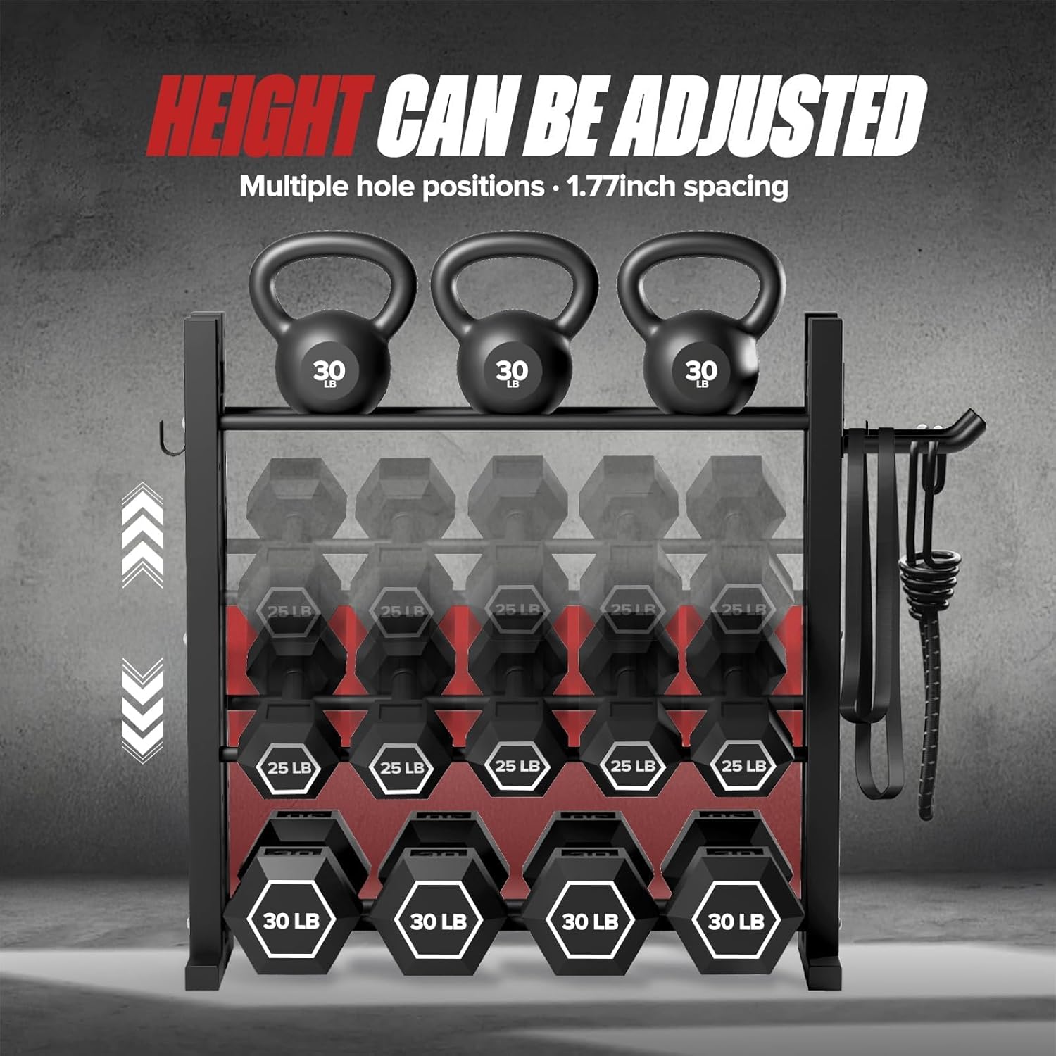 ホームジム用、スチール製、シルバーカラー、高さ調節可能、耐荷 - Home Gym Dumbbells のレビューと価格