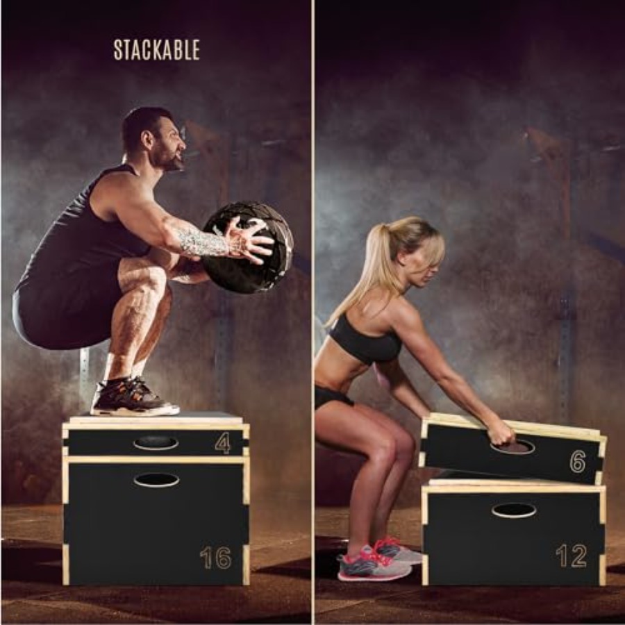 3 in 1木製プライオボックス ジャンプトレーニング ホー - Home Gym Options のレビューと価格