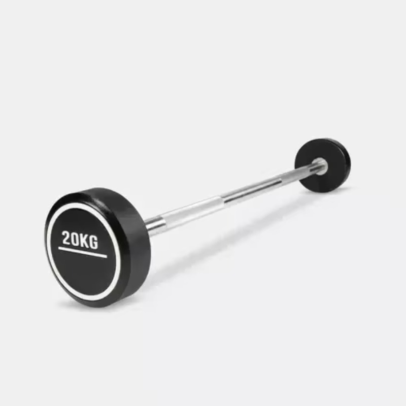 ラウンドラバーコーティングカール固定バーバーベルセット固定バ - Barbell Curl Bar のレビューと価格
