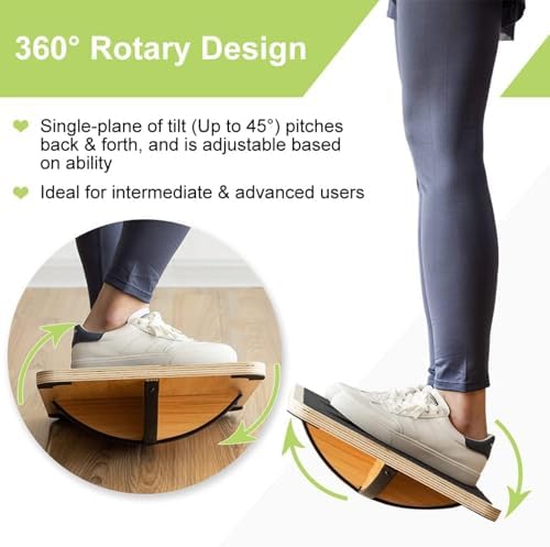 プロ仕様木製バランスボード オフィス用バランスローラー 腰椎 - Wobble Board Balance のレビューと価格