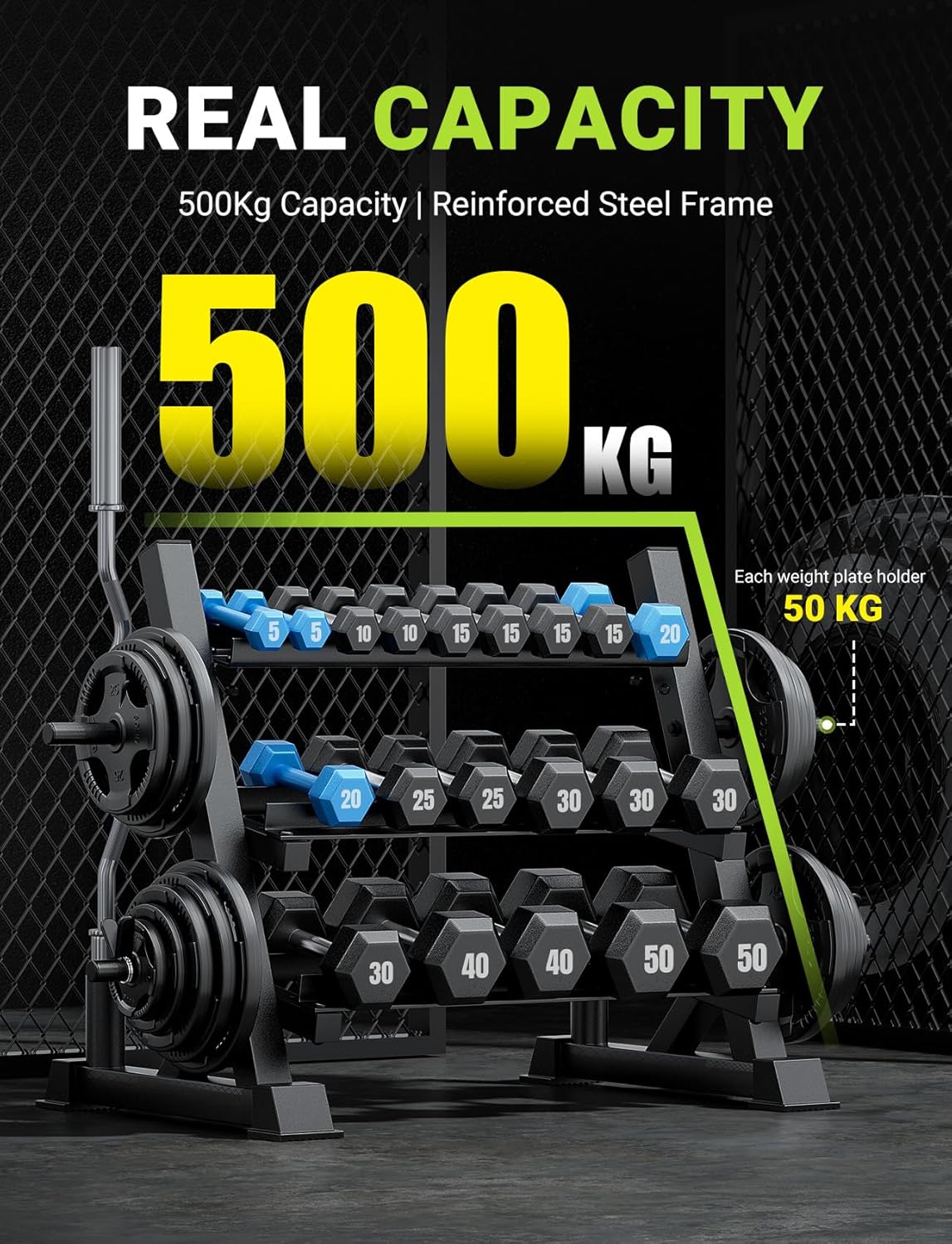 ホームジム用、頑丈な素材、ブラウンカラー、耐荷重1100ポン - Home Gym Dumbbells のレビューと価格