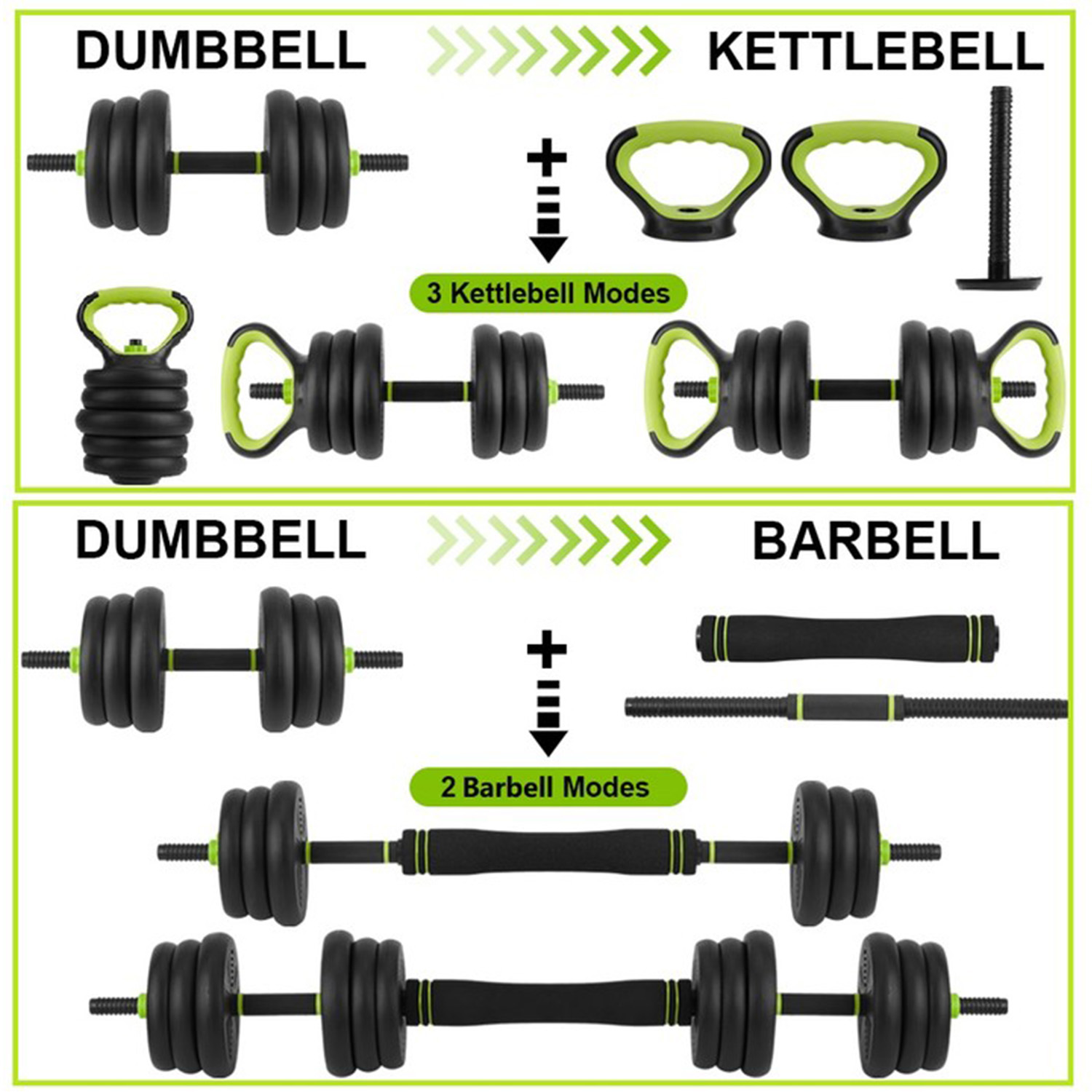 4 in 1調整可能なダンベルセット、44ポンドのフリーウェ - Home Gym Options のレビューと価格