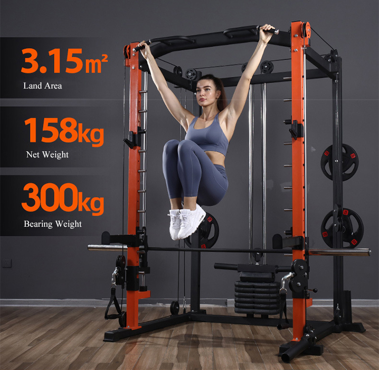 多機能ホームジム機器 スクワットラック プルアップバー パワ - Home Gym With Smith Machine のレビューと価格