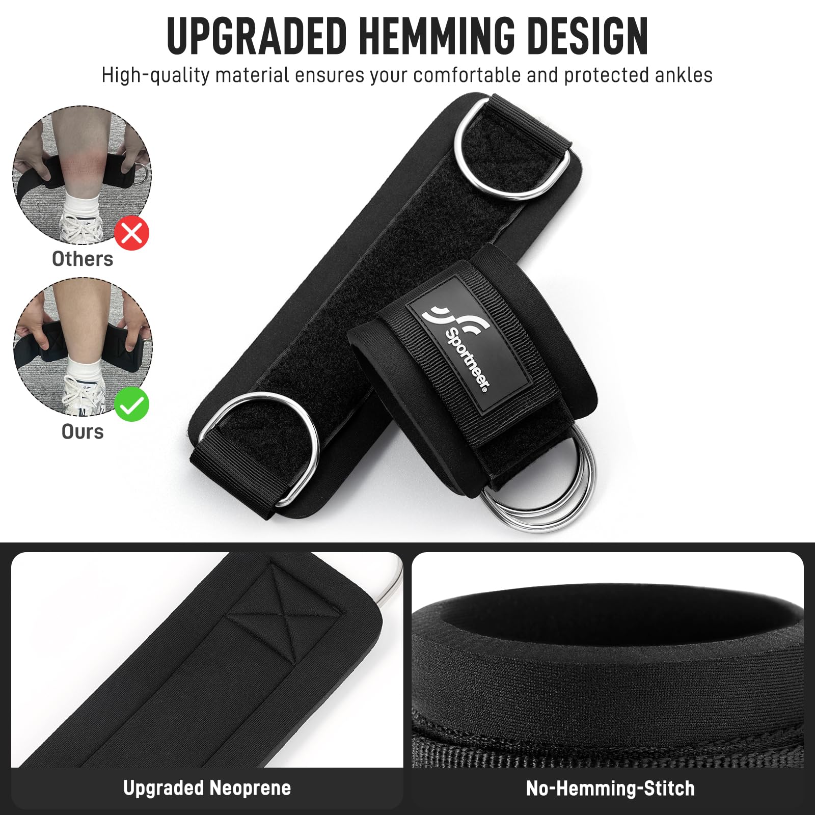 Sportneer 調節可能なアンクルストラップ 1 ペア  - Home Gym Leg Extension Machine のレビューと価格