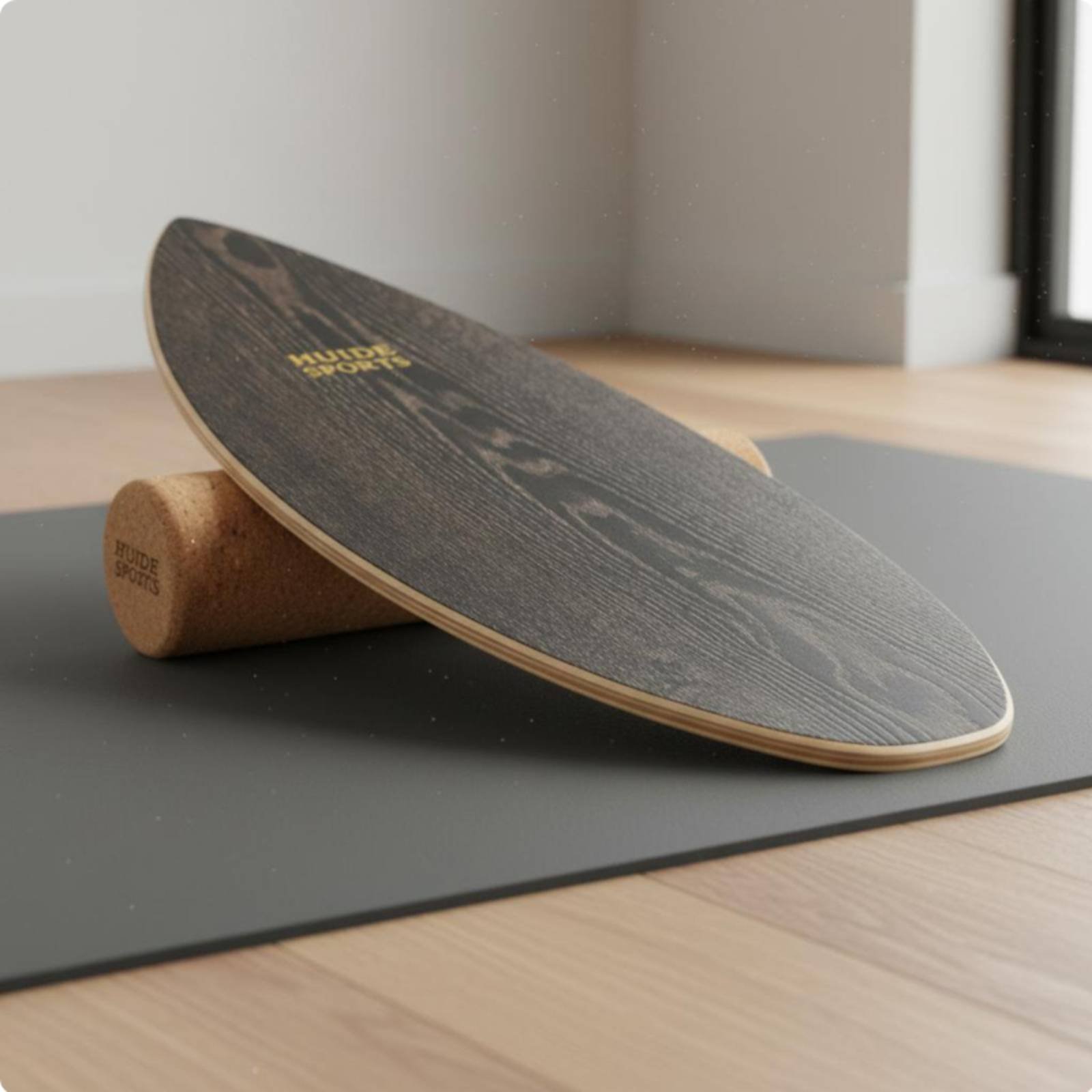 木製バランスボード 長持ちする木製構造 ウォールナット突板  - Wobble Board Balance のレビューと価格