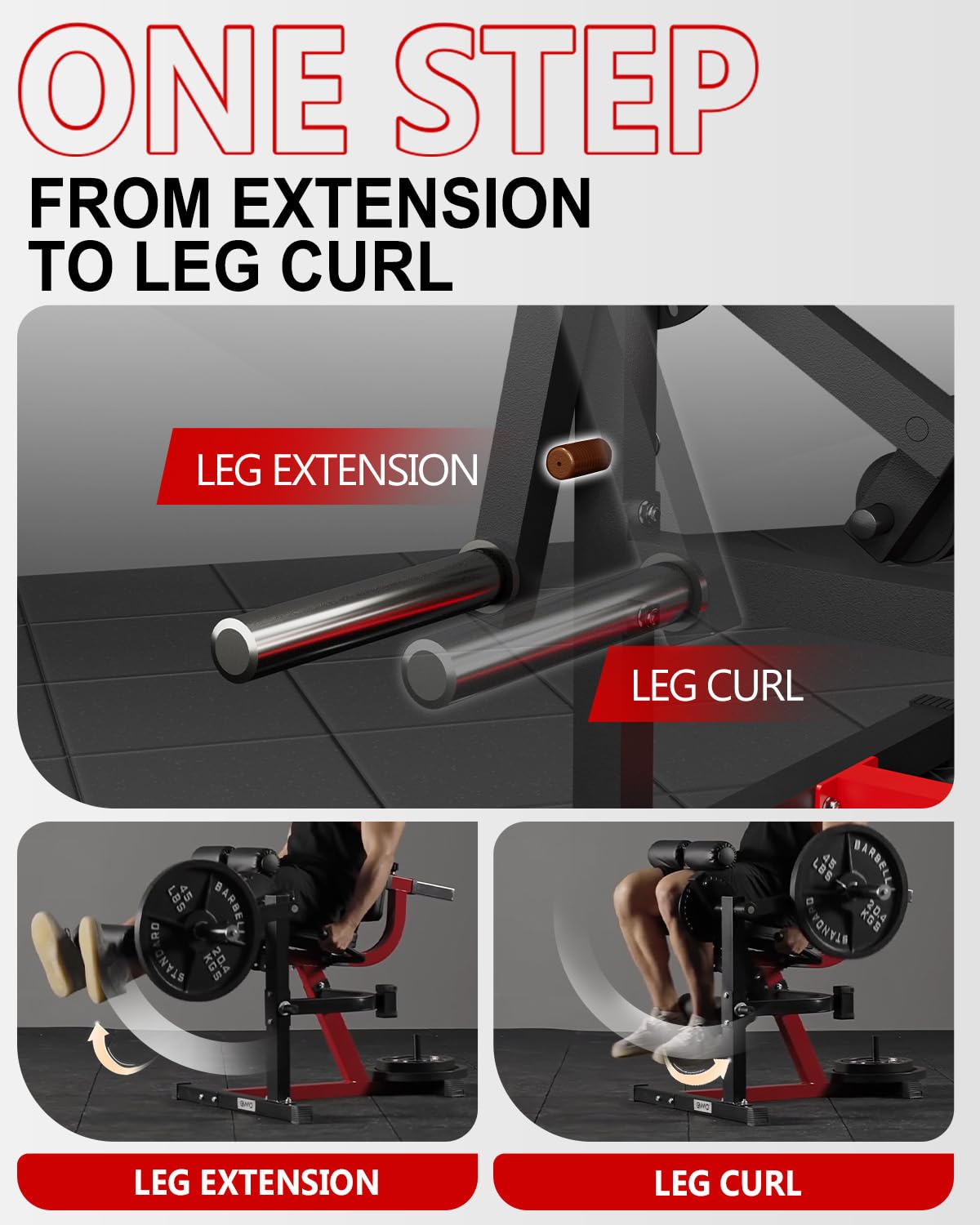 調整可能なレッグエクステンション＆カールマシン、プレートロー - Home Gym Leg Extension Machine のレビューと価格
