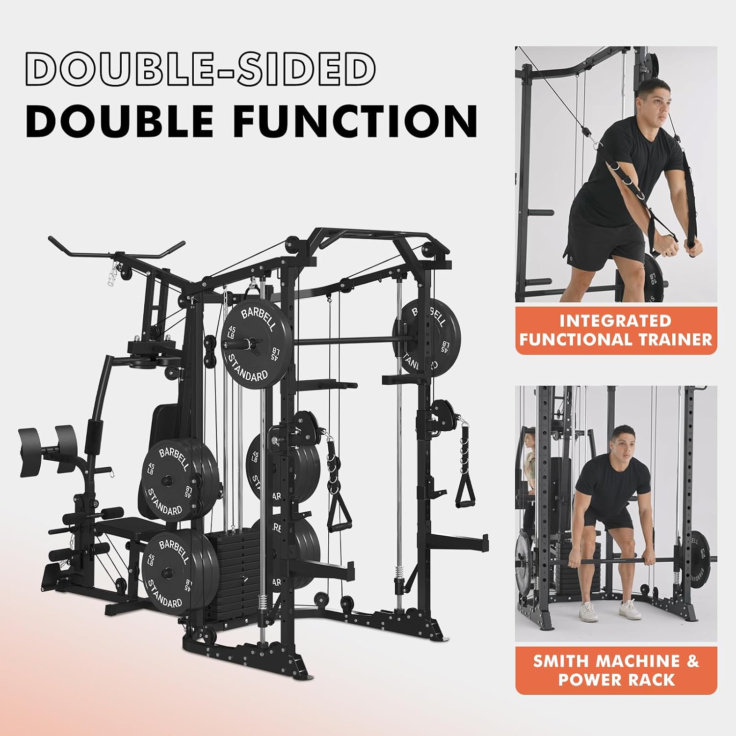 デュアルステーションスミスマシンΔマシンパワーケージ、121 - Home Gym With Smith Machine のレビューと価格