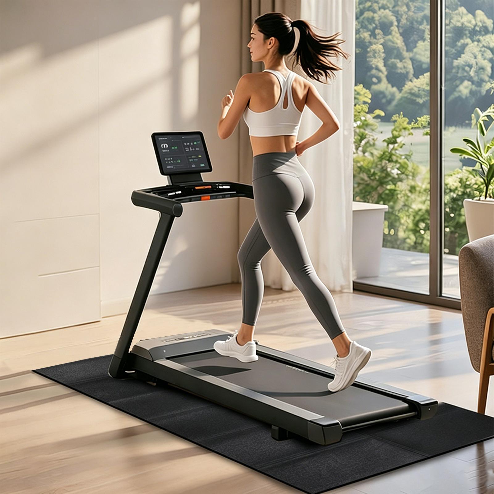 トレッドミルパッド床用ノンスリップ振動吸収防水トレッドミルフ - Treadmill Home Gym のレビューと価格