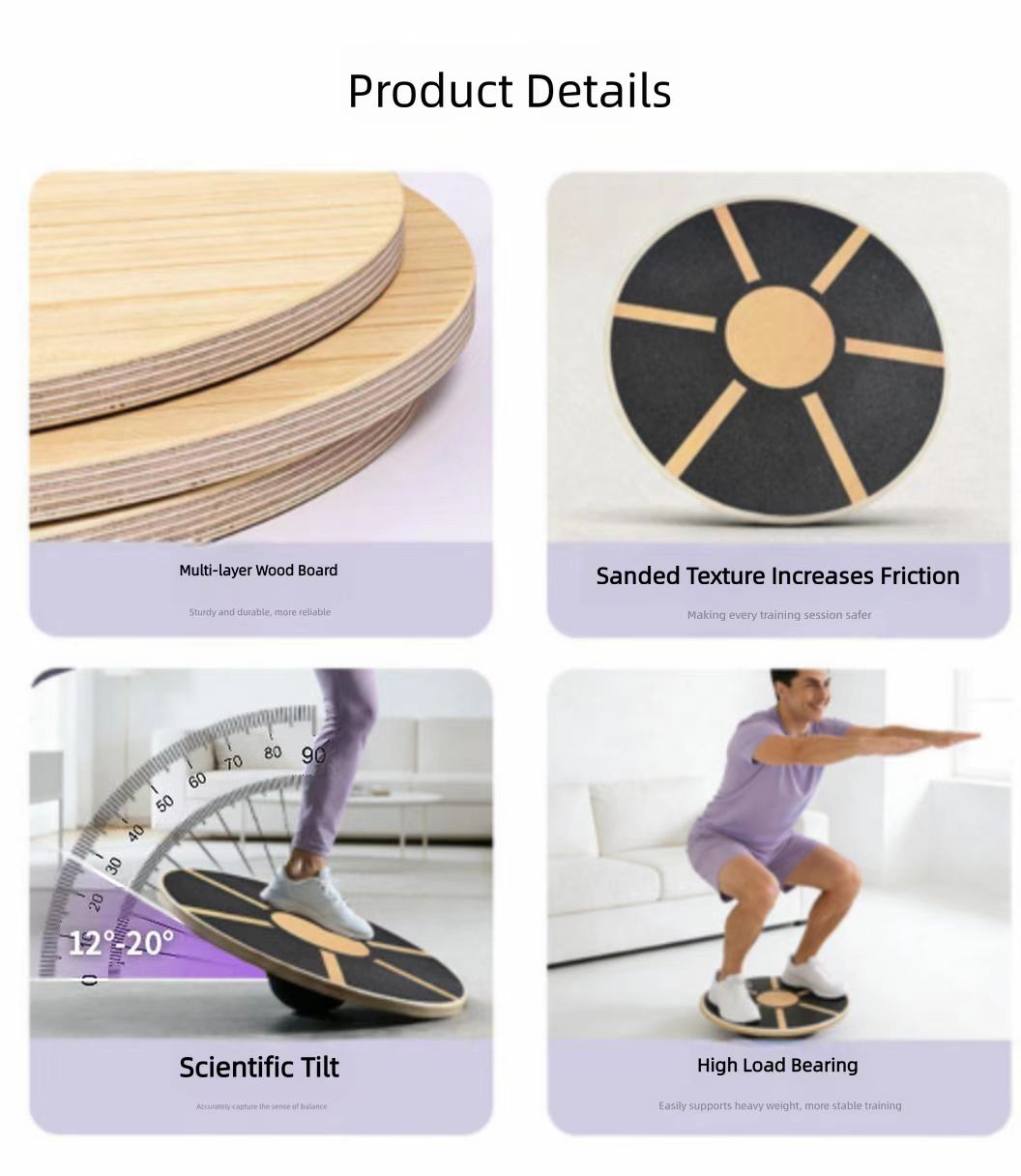 木製バランスボード、ホームフィットネストレーナーバランスボー - Wobble Board Balance のレビューと価格