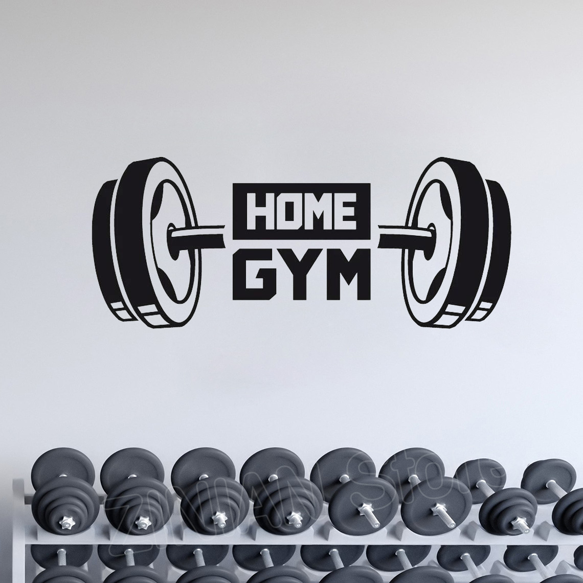 ホームジムの装飾用ウォールステッカー,ダンベル,ビニール,壁 - Home Gym Furniture のレビューと価格