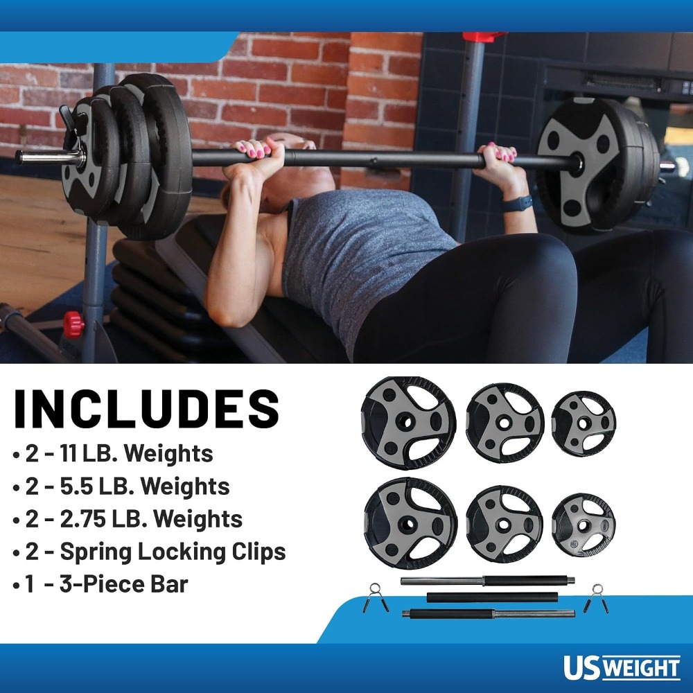 ホームジム用の完璧なバーベルウェイトセット - 43ポンド - Home Gym Gym のレビューと価格