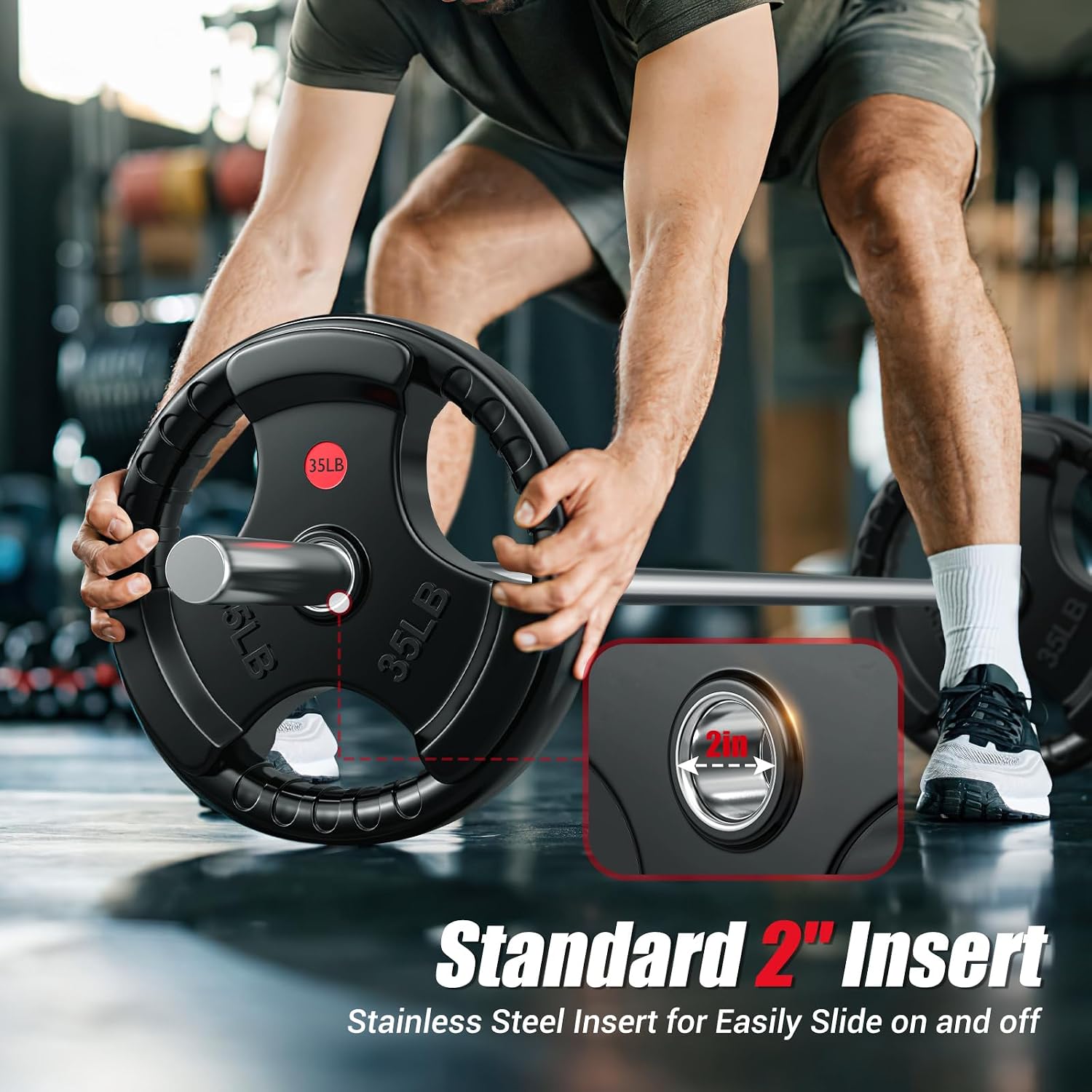 2インチゴムコーティングオリンピックウェイトプレート、2.5 - Home Gym Custom のレビューと価格