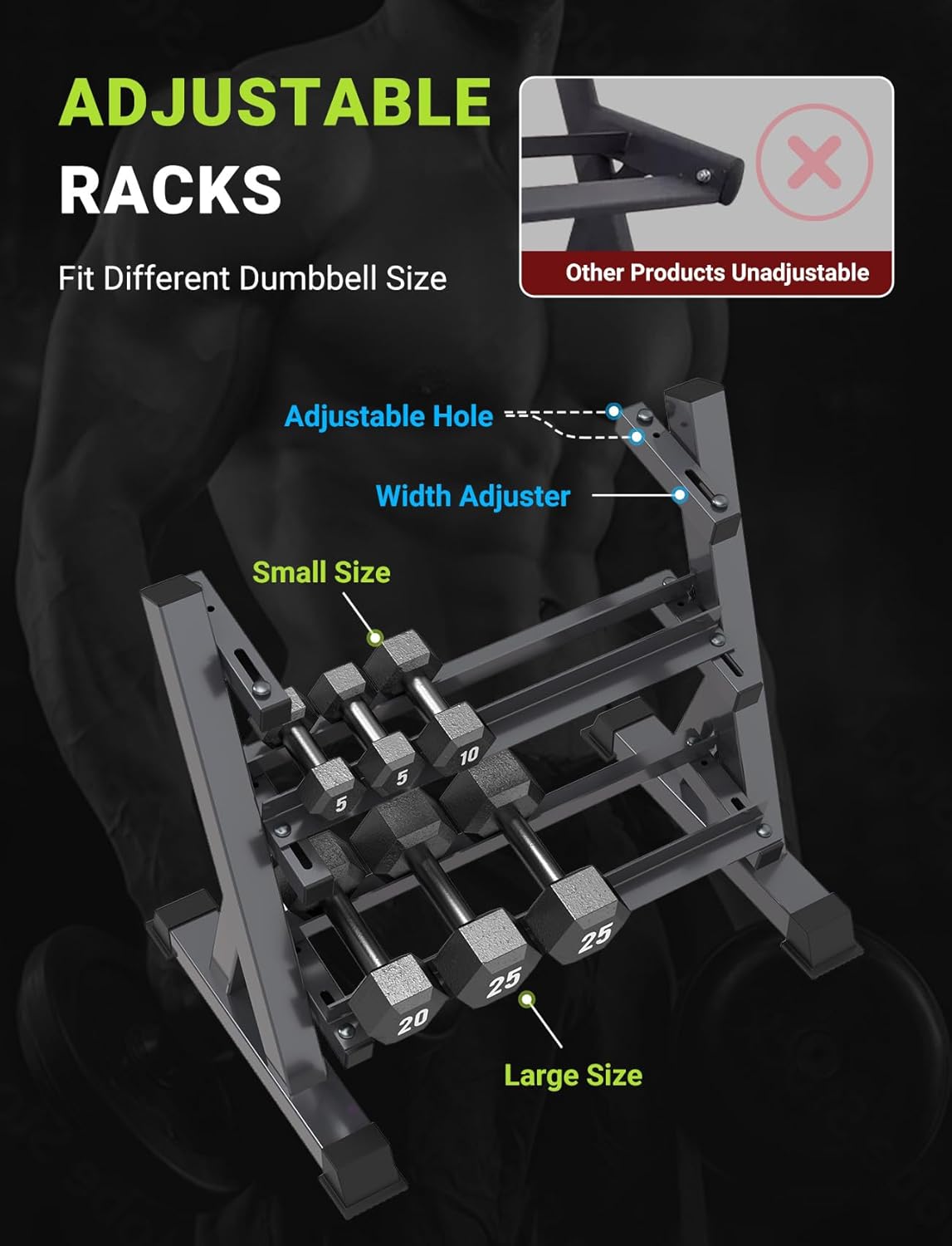 ホームジムダンベルラック、3段＆5段、コンパクト、耐荷重11 - Home Gym Dumbbells のレビューと価格
